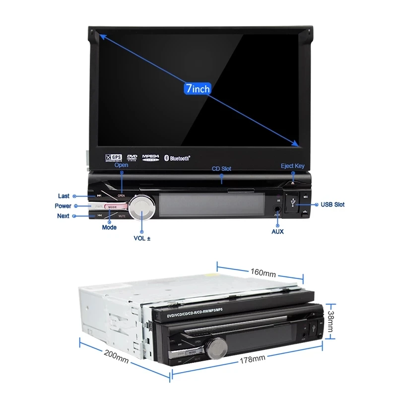 Автомагнитола Eunavi 1 din dvd плеер радио GPS автомобильная камера музыкальный