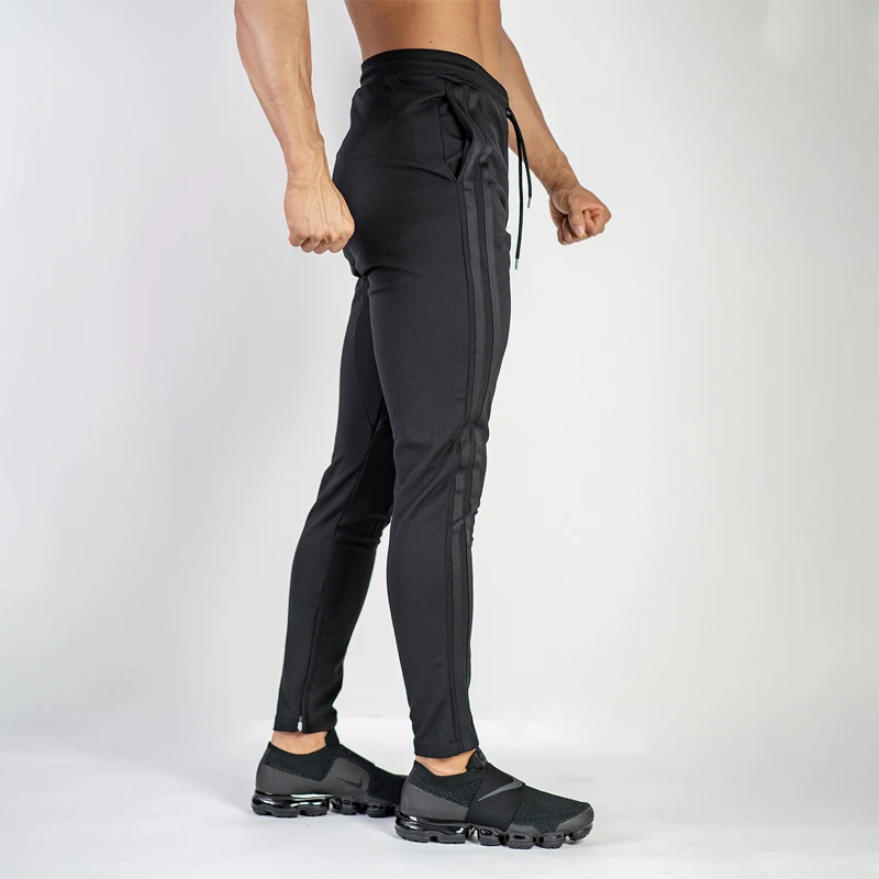 Уличная мужская одежда мужские черные брюки jogger Фитнес Бодибилдинг спортивная мода уличная Тонкий бренд брюки