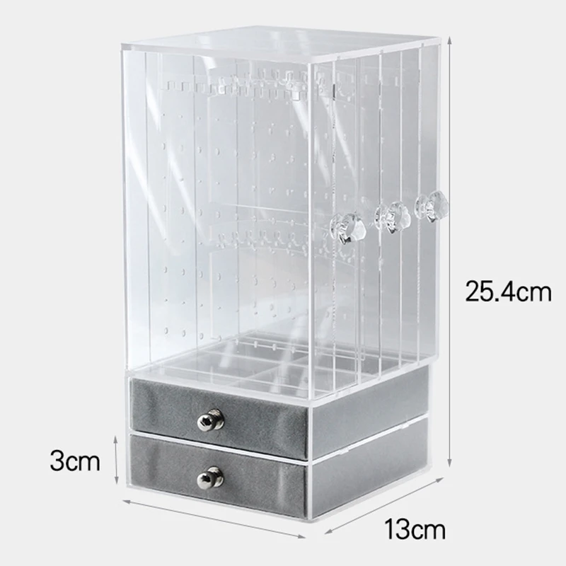 

New Acrylic Jewelry Organizer Box for Necklace Display Storage Case Earrings Bracelet Hanger Decoration Girls Gift Women Makeup