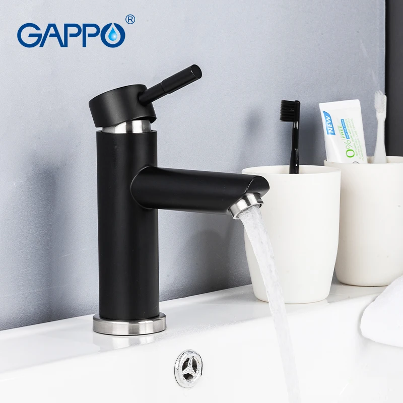 GAPPO смеситель для раковины, черный, белый кран, водопад, смеситель для ванной комнаты, современный латунный кран, смеситель для раковины, кран на бортике с одной ручкой