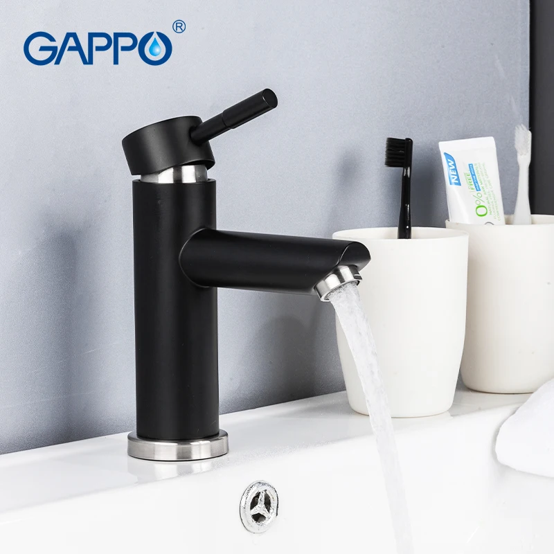 GAPPO черно-белый смеситель для раковины современный латунный Смеситель ванной