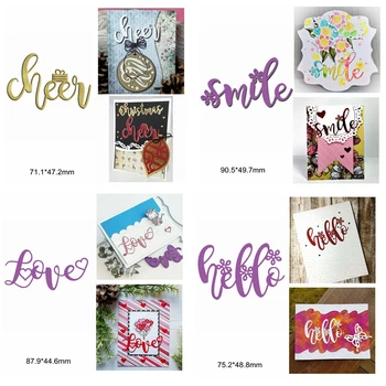 

Love Hello Smile Cheer Special Words Letter Alphabet Heart Flower Frame Metal Cutting Dies Scrapbook Cards Paper DIY Handcraft