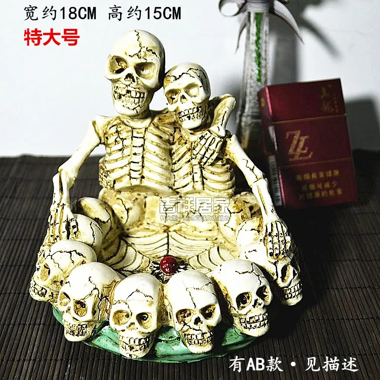 Skeleton пепельница, модная с крышкой, креативная Экологическая защита, резиновая пепельница, украшение для гостиной, подарок - Цвет: style 1