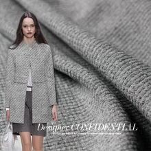 Высококлассная модная ткань сотовая текстура чувство осень и зима серый яркий пальто из фибра куртка юбка одежда на заказ ткань