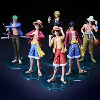

6pcs/set Luffy zoro Sanji doll Anime Figure Toy Collection Model Toy Action figure for friends gift