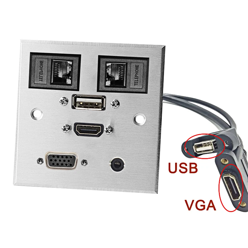 Мультимедийная сетевая аудиогнездо USB VGA 15P HDMI соединительная плата из