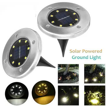 

4pcs Solar Powered Ground Light Waterproof Garden Pathway Deck Lamp With 12 LED Lamp for Outdoor Road Stairs Decking Lawn Light