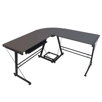 

L-Shaped Durable Stalinite Splicing Computer Desk Study Table Office Table Easy to Assemble Can Be Used in home and office Black