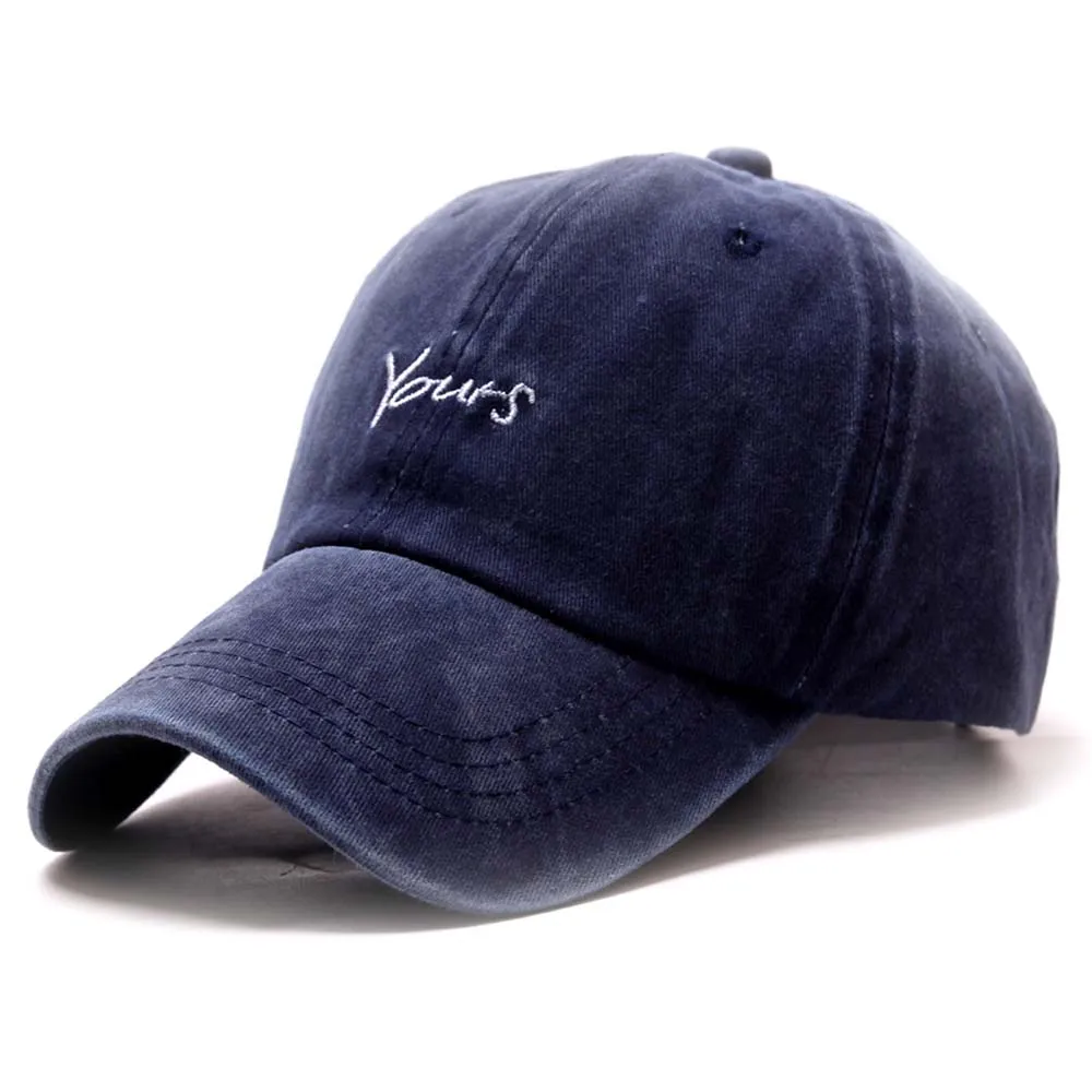 Регулируемый Винтаж буквы папа шляпа Потертая джинсовая ткань хлопковая футболка в стиле ретро Бейсбол шляпа для Для мужчин Для женщин