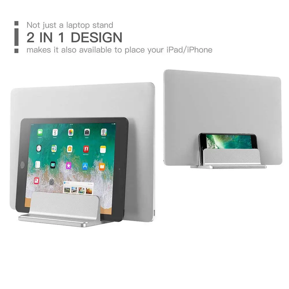 DishyKooker вертикальная подставка для ноутбука двойной настольный держатель с регулируемой док-станцией(до 17,3 дюймов