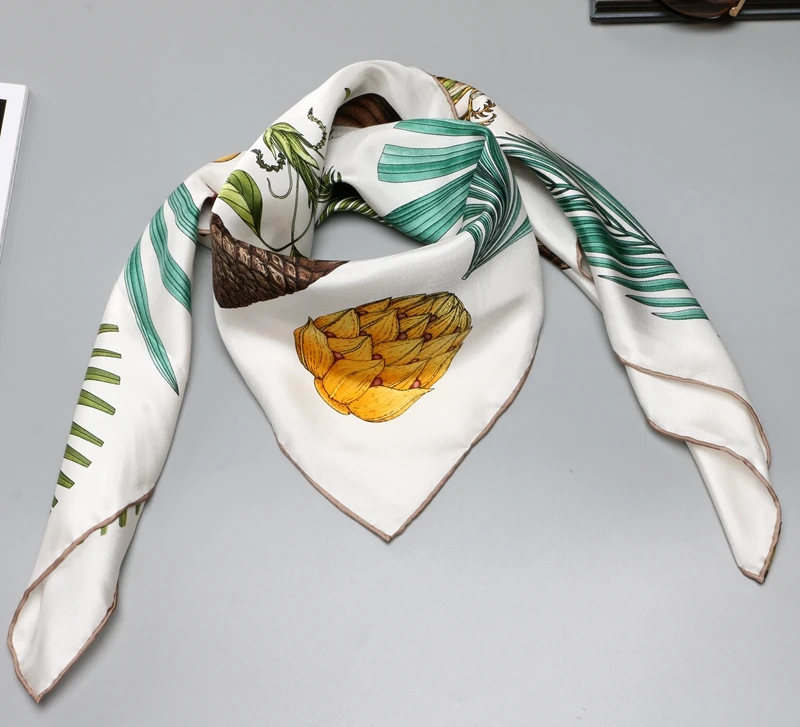 Модный принт Twill Шелковый шарф шаль накидки 88*88 см