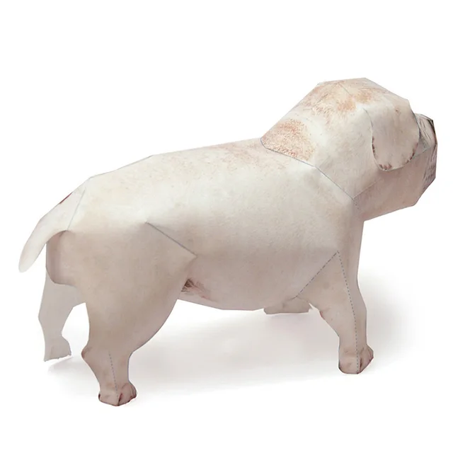 Download Olde English Bulldogge Dog Origami Art Paper Model Realistic Animal Mini 3d Papercraft Diy Kids Adult Handmade Craft Toys We 040 Card Model Building Sets Aliexpress