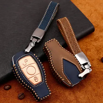 

Car Geunine Leather Key Case Holder Wallets For Mercedes Benz AMG GLC CLK ML SLK A B C E S Class Car Accessories