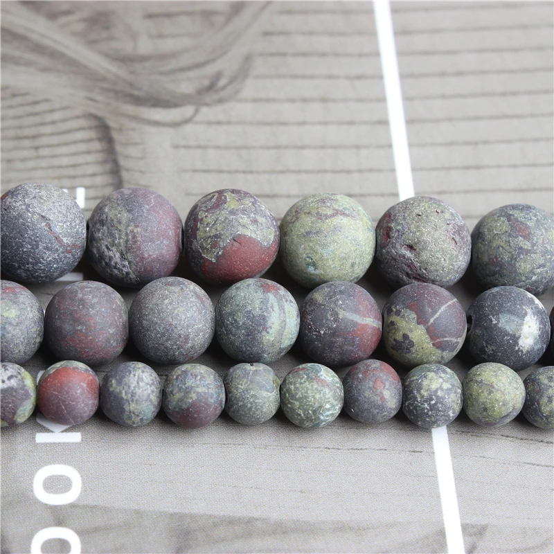 

Lingxiang 4/6/8/10 mm Fashion natural Jewelry dull polish The dragon blood stone Loose Beads DIY bracelet necklace Accessories