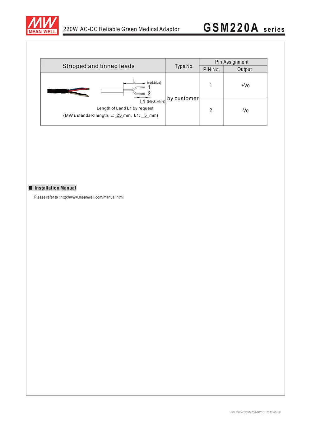 MEAN WELL GSM220A24-R7B 221W 9.2A 24V медицинский адаптер уровень VI 110 V/220VAC до 24V DC адаптер MEAN WELL Источник питания
