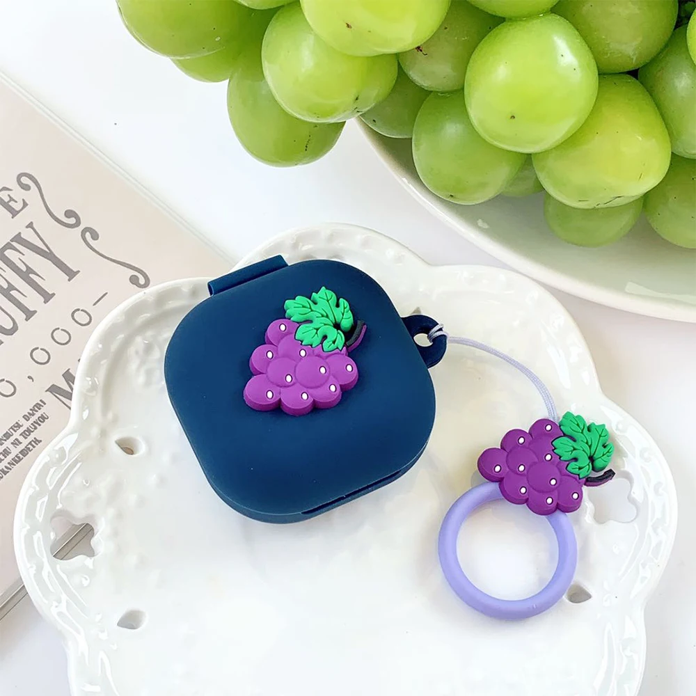 

Cute Fresh Fruit Silicone Cover for Samsung Galaxy Buds Live 2020 Case Bluetooth Earphone Case Portable Box Finger Ring Pendant