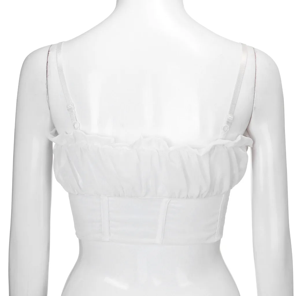 Новое поступление летние майки Модные женские сексуальные перспектива Ruched Короткие с открытыми плечами майки топы жилет