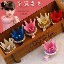 Южная Корея Детские Заколки корейский стиль жемчужная маленькая корона клип девушки оголовье Стерео аксессуары для волос день рождения головы аксессуары