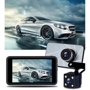 

4" Car DVR Dash Camera Rearview Dual Lens Full HD 1080P Video Recorder TouchScreen Night Vision Dash Cam Auto Registrator Camera