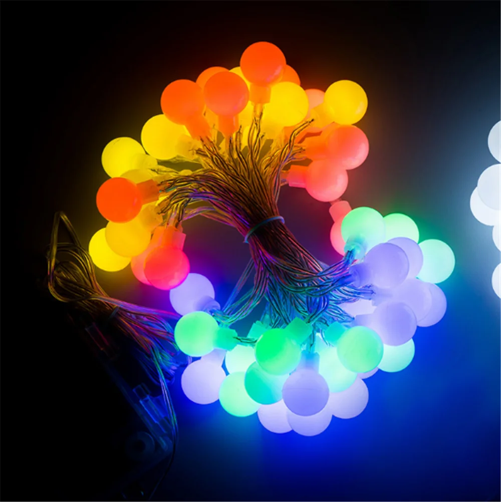 50LED белый шар на солнечных батареях Сказочный светильник-гирлянда, открытый водонепроницаемый светильник для рождественской вечеринки, спальни, сада, свадебного украшения дерева