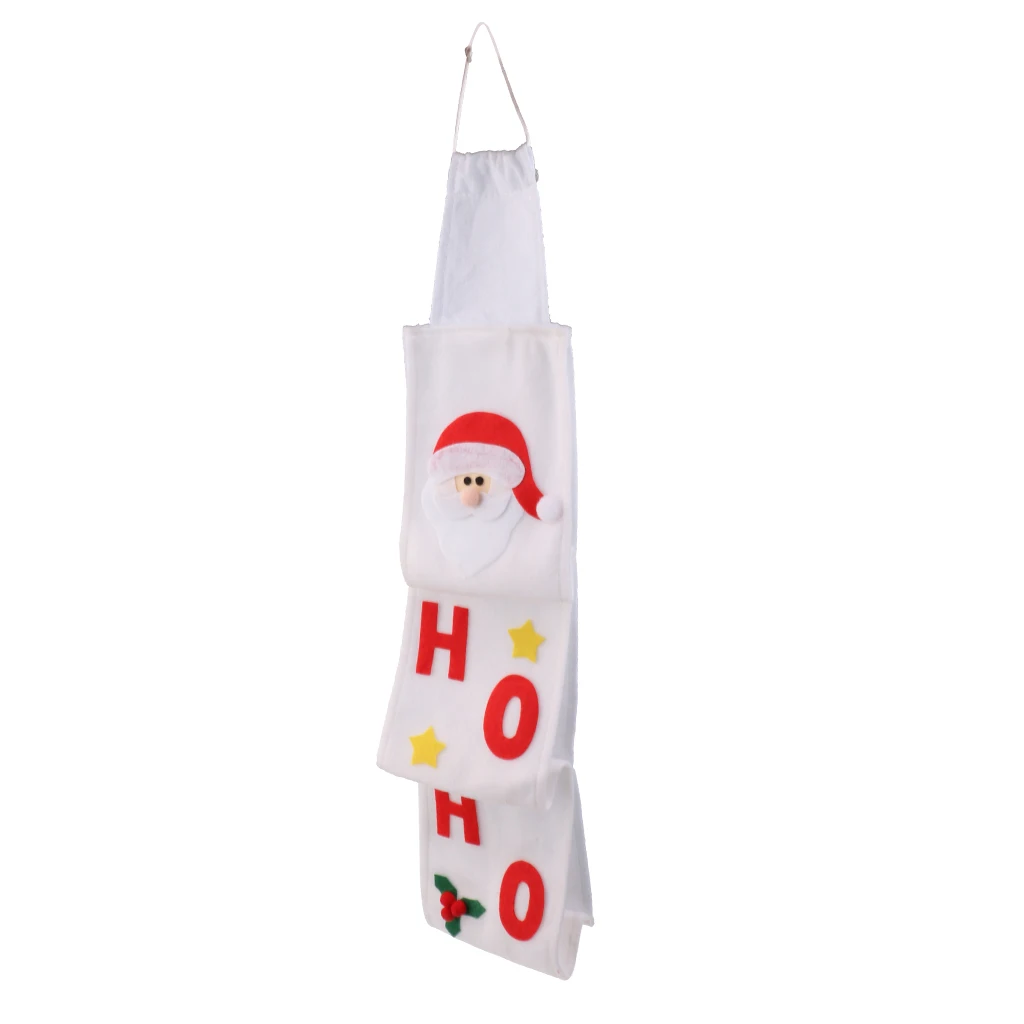 Santa Claus Fabric Toilet Reel Roll Paper Cover Hanging Holder Xmas Home Bathroom Decoration White