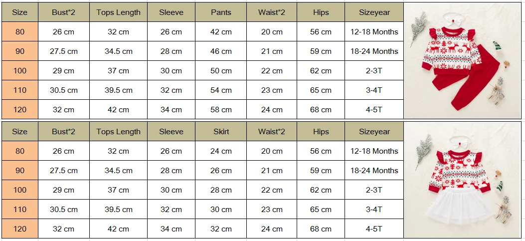Комплект из 3 предметов для новорожденных девочек 12 мес.-5 лет, детские рождественские топы с оленем, штаны/юбка, одежда