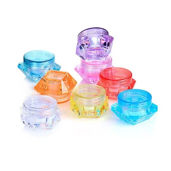 

5Pcs 3g/5g 3ml/5ml Plastic Makeup Cream Nail Art Lip Balm Pot Refillable Storage Pot Cosmetic Container Travel Portable Jars