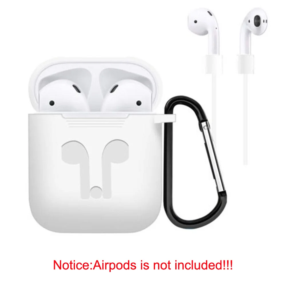 Аксессуары для airpods, силиконовый чехол, чехол для наушников, чехол, анти потеря, ремешок, держатель, наушники, карабин, пряжка, упаковка из 5 штук - Цвет: White color