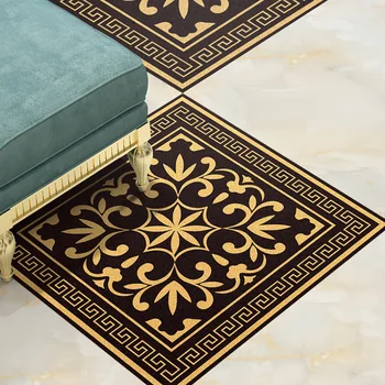 

Gilt Moroccan pattern PVC waterproof matte floor stickers Living room corridor mosaic self-adhesive non-slip tile stickers
