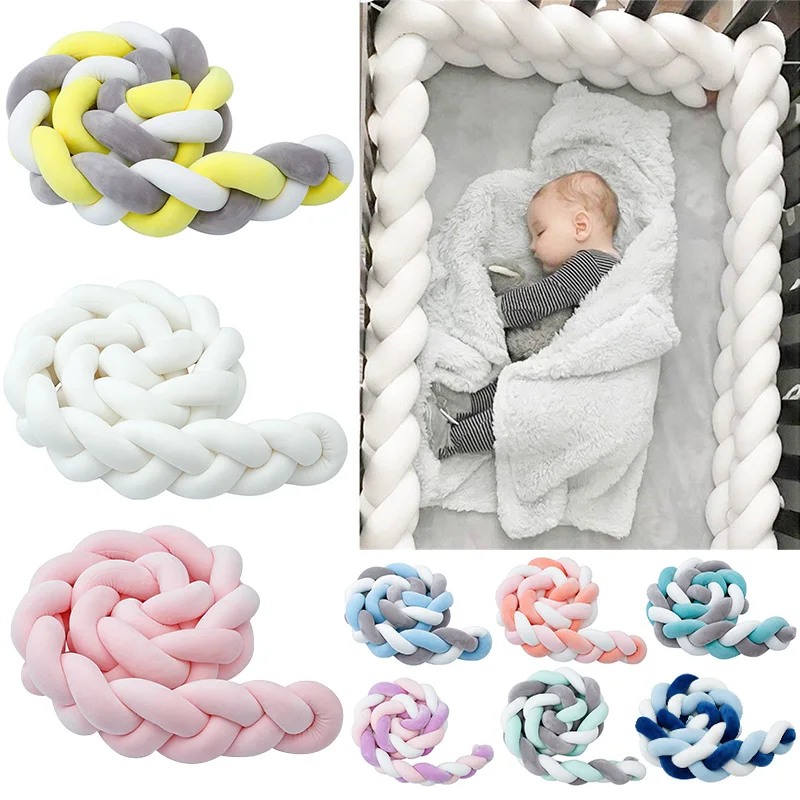 Модный бампер для детской кроватки, 19-27, 1,5 м/2 м/3M, защита для детского гнезда, плетение, плюш, твист, узел, детская кроватка, бампер, дропшиппинг, Infantil