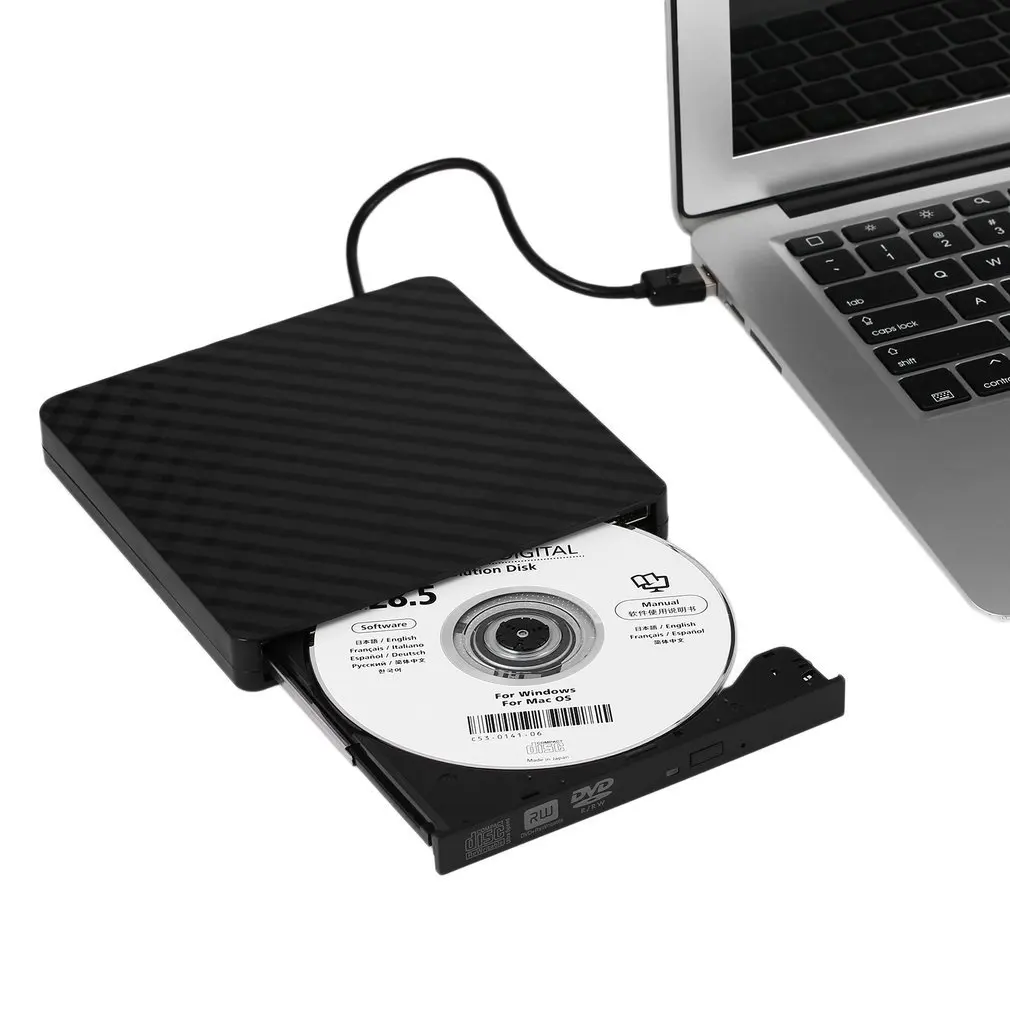 Внешний DVD rom Оптический привод USB 2,0 CD/DVD-rom CD-RW плеер горелка тонкий портативный ридер записывающее устройство для ноутбука