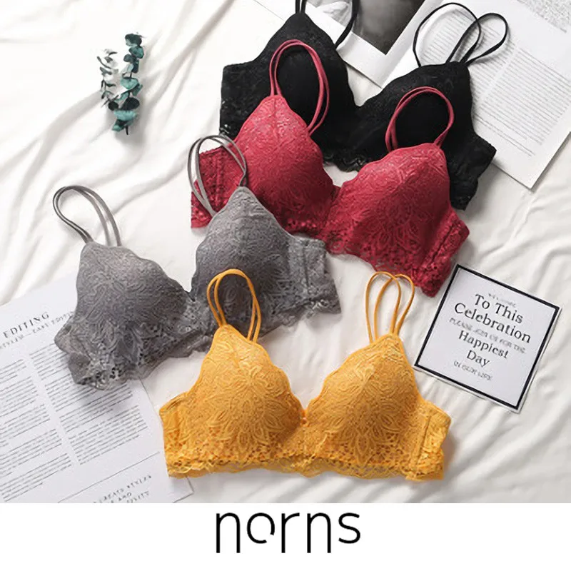  Norns without steel ring bra Sexy Lace Breathable Comfortable Women Underwear Set no trace lingerie