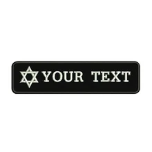 Custom Embroidery Six-star Name Text Patch 10cm*2.5cm badge Iron On Or Sew On Or Velcro Backing For Clothes Pants Backpack Hat