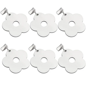 

6pcs Restaurant With Clips Kitchen Wedding Party Stainless Steel Tablecloth Weights Windproof Garden Indoor Home Outdoor Picnic