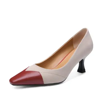 

Sexy Style Women Genuine Leather Thin High Heels Party Wedding Shoes Woman Sexy Pointed Toe Prom Pumps New 2020 Shoes
