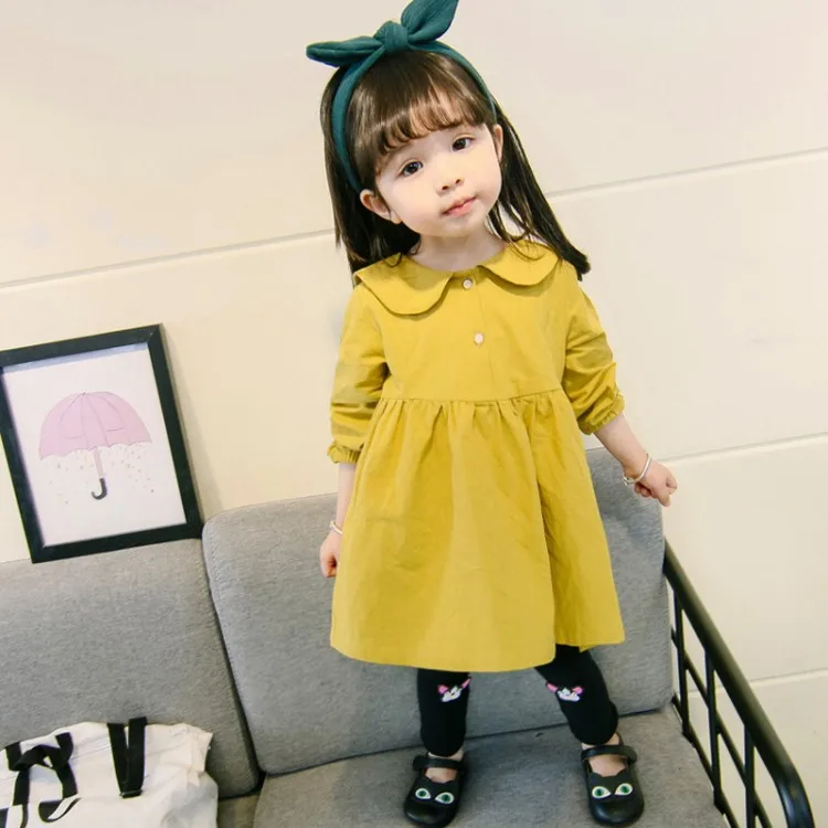 

2019 Spring And Autumn Childrenswear Girls Baby Cat Dress Children Cute Peter Pan Collar Princess Dress Ladies' Dress