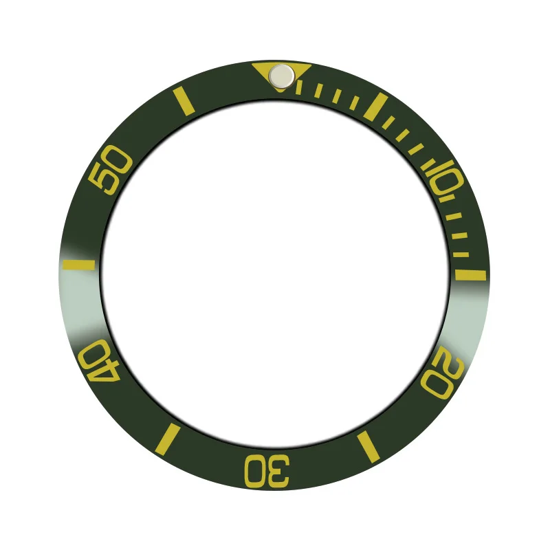 Запасные части для часов, 38 мм черный керамический ободок подходит для 40 мм Sub автоматические часы - Цвет: green yellow