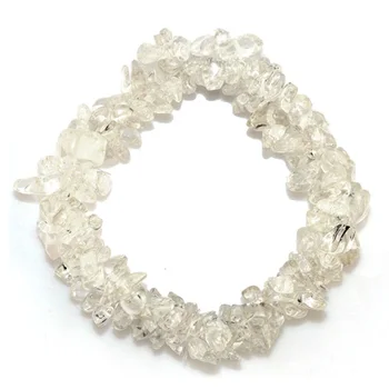

Light- Natural white crystal irregular stone bracelet