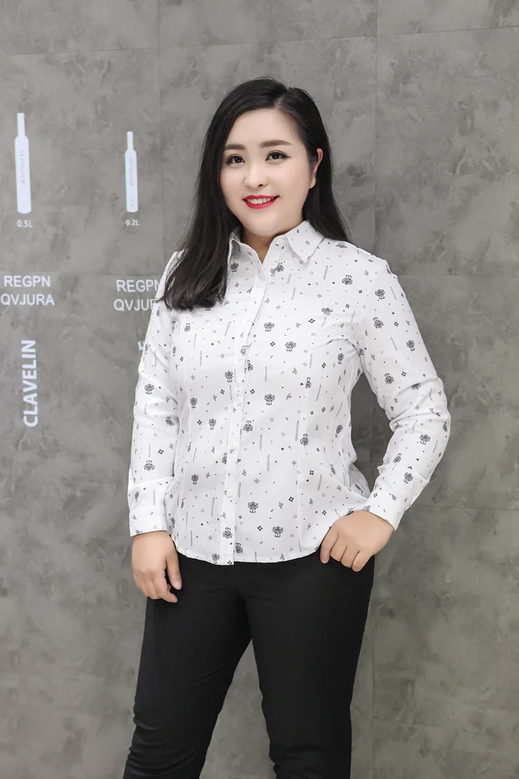 9XL 8XL 7XL 6XL 5XL blusa social feminina женские рубашки рубашки блузки блузка с отложным воротником Топы размера плюс женские M322