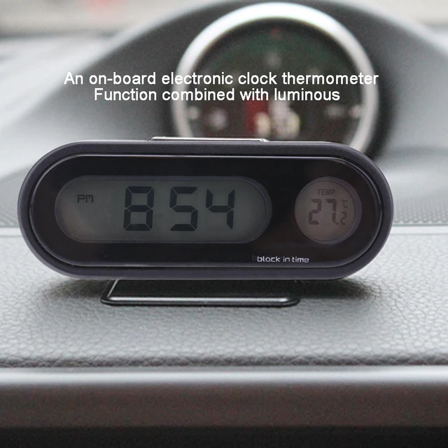 Auto Innen Dashboard Installation Mini Uhr Led Digital Display Uhr  Thermometer Auto Auto Elektronische Zubehör - AliExpress