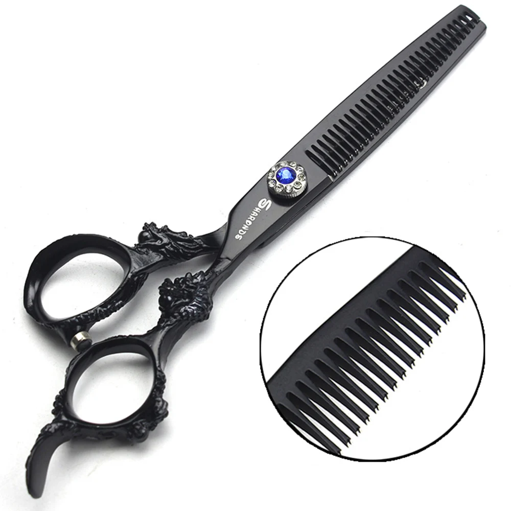 SKU-10-6.0寸 黑色双龙 V齿牙剪