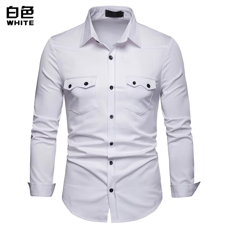 9 модный бренд Camisa Masculina рубашка с длинными рукавами Мужская однотонная приталенная дизайнерская официальная повседневная мужская рубашка Размер M-4XL
