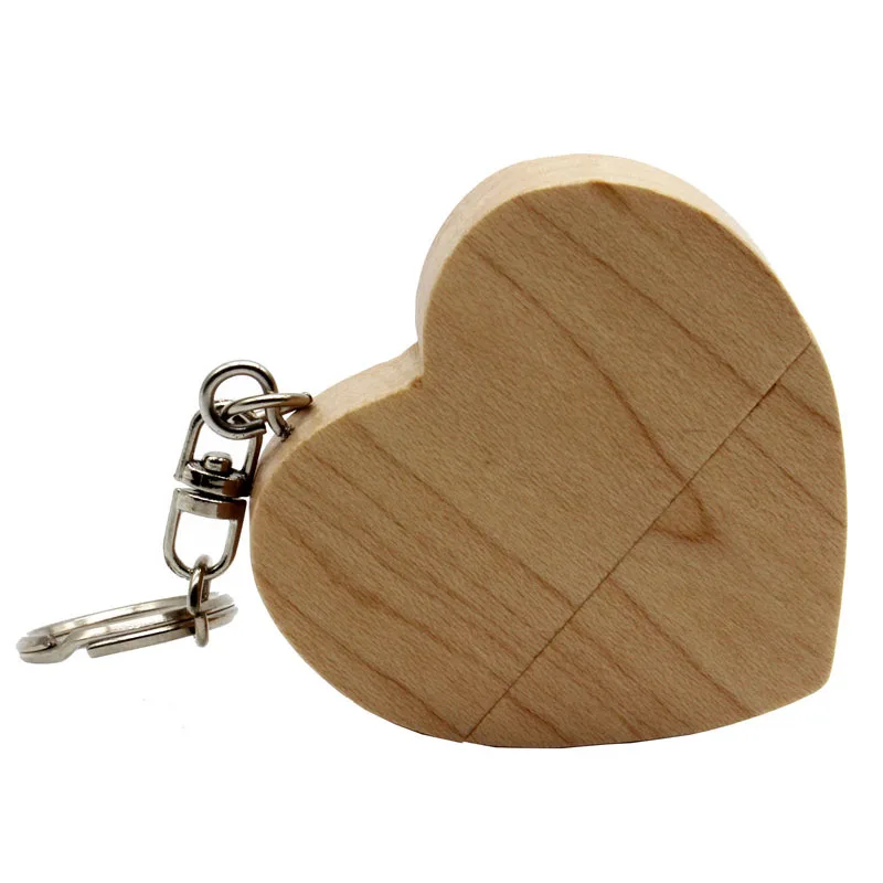 JASTER(более 5 шт. бесплатный логотип) грецкий орех деревянное сердце+ Подарочная коробка USB флеш-накопитель креативный флеш-накопитель 8 ГБ 16 ГБ 32 ГБ 64 Гб карта памяти - Цвет: Maple no BOX