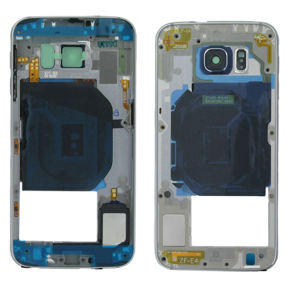 Per Samsung Galaxy S6 Sm-G920 Colore Argento/Grigio/Oro Posteriore Posteriore Alloggiamento Telaio Centrale