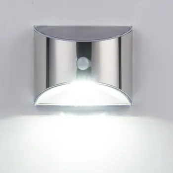 

Waterproof Solar Powered PIR Motion Sensor Light Stainless Steel Outdoor LED Wall Lamp for Garden Yard Pathway
