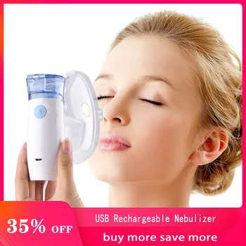 

Handheld Portable Mesh Nebulizer Silent Ultrasonic Medical Steaming Asthma Inhaler Adult Kids Rechargable Humidifier