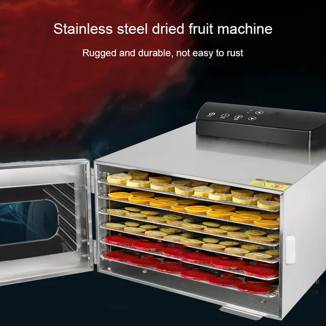 110V AnEssOil Food Dehydrator Snacks Dehydration Dryer Fruit Vegetable Herb  Meat Drying Machine Stainless Steel