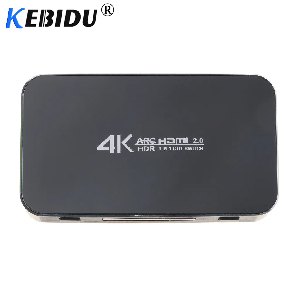 KEBIDU HDMI коммутатор Аудио экстрактор ARC 4 в 1 выход HDMI переключатель 2,0 4 к 60 Гц HDR HDMI сплиттер переключатель и ИК управление для HDTV PS4