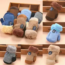 Focusnorm зимние теплые детские перчатки, детские вязаные эластичные варежки, зимние детские перчатки для девочек