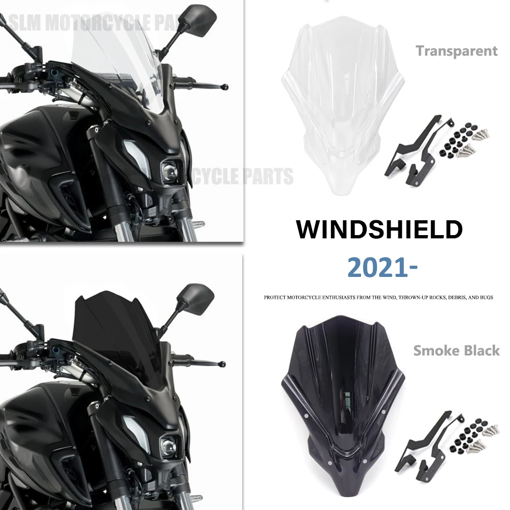 

2021 2022 New For Yamaha MT-07 MT07 MT 07 mt07 FZ-07 FZ07 Motorcycle Windshield Windscreen Aluminum Kit Deflector Fairing Cover